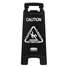 Rubbermaid Executive Series Multi-Lingual Caution Sign 1867505, 2-Sided, Black